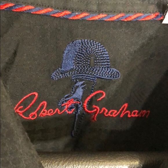 Robert Graham Casual Black Button Down Classic Fit - Picture 8 of 8